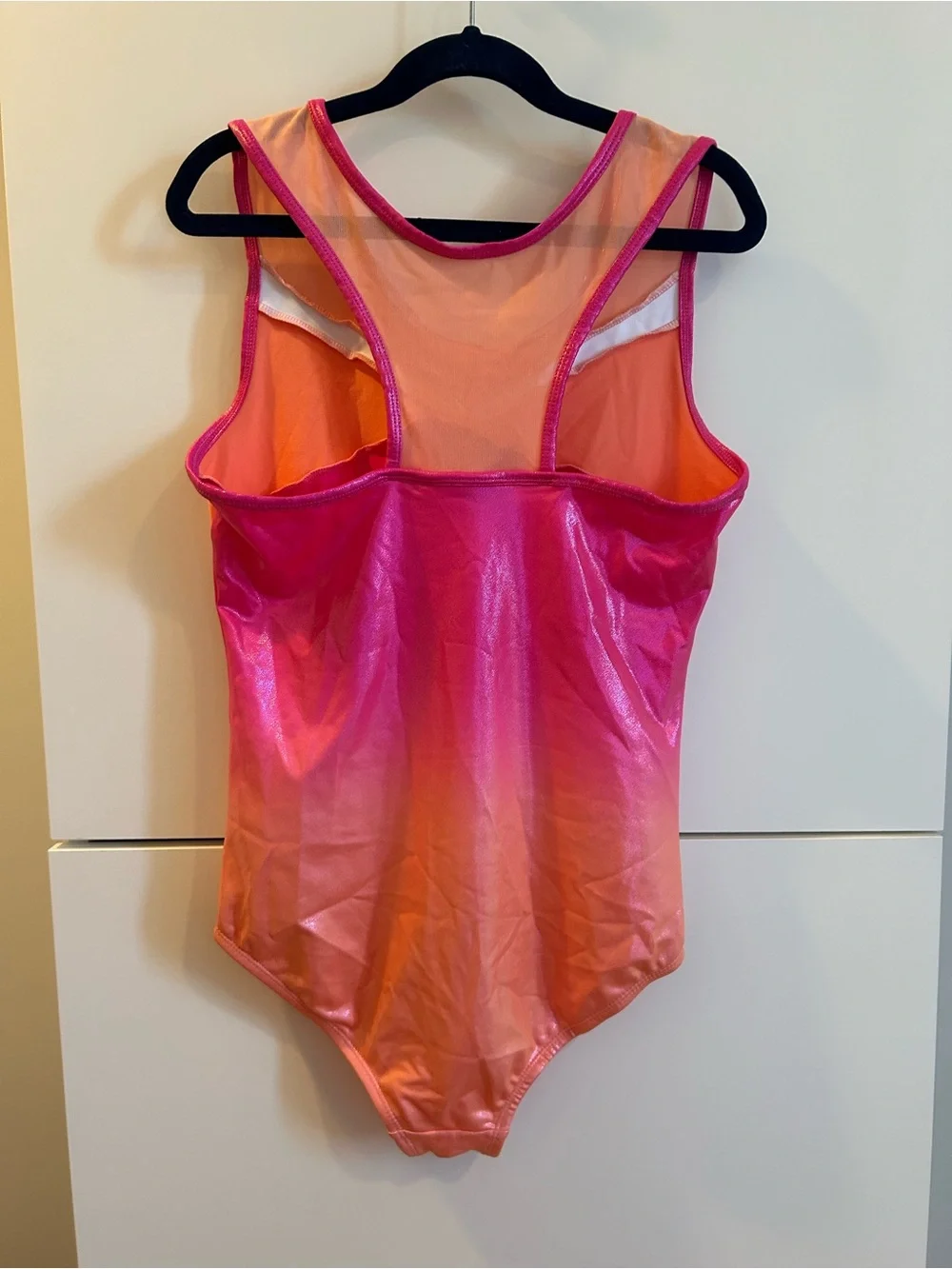 Kids Pink & Orange Gradient Gymnastics Leotard - Size XL 14-16